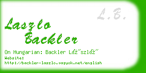 laszlo backler business card